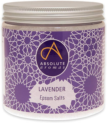 Absolute Aromas Lavender Infused Epsom Bath Salts 575G - Magnesium Sulphate - Relaxing Salts For The Bath - Soak And Relax Muscles And Feet