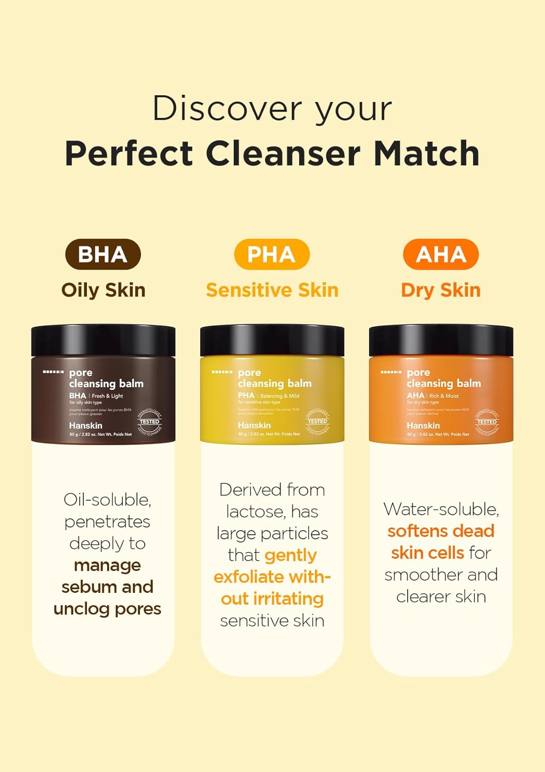Hanskin Pha Pore Cleansing Balm, Gentle Blackhead Cleanser And Makeup Remover For Sensitive Skin [Pha/2.82 Oz] : Beauty & Personal Care