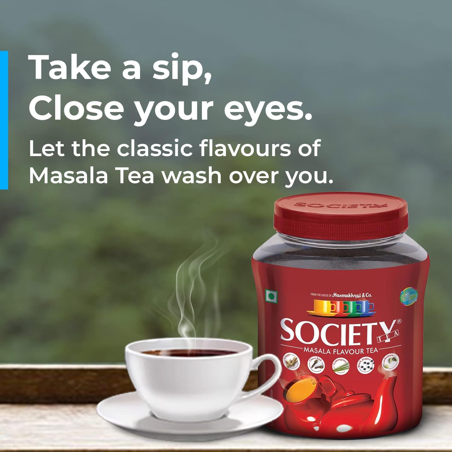 Society Masala Tea 32 Oz, 450 Cups, Indian Black Tea, With Ginger, Clove Bud, Lemongrass, Black Pepper & Cardamom, Authentic Indian Masala Spiced Chai, Organic Masala Tea, No Gluten, 900 Grams
