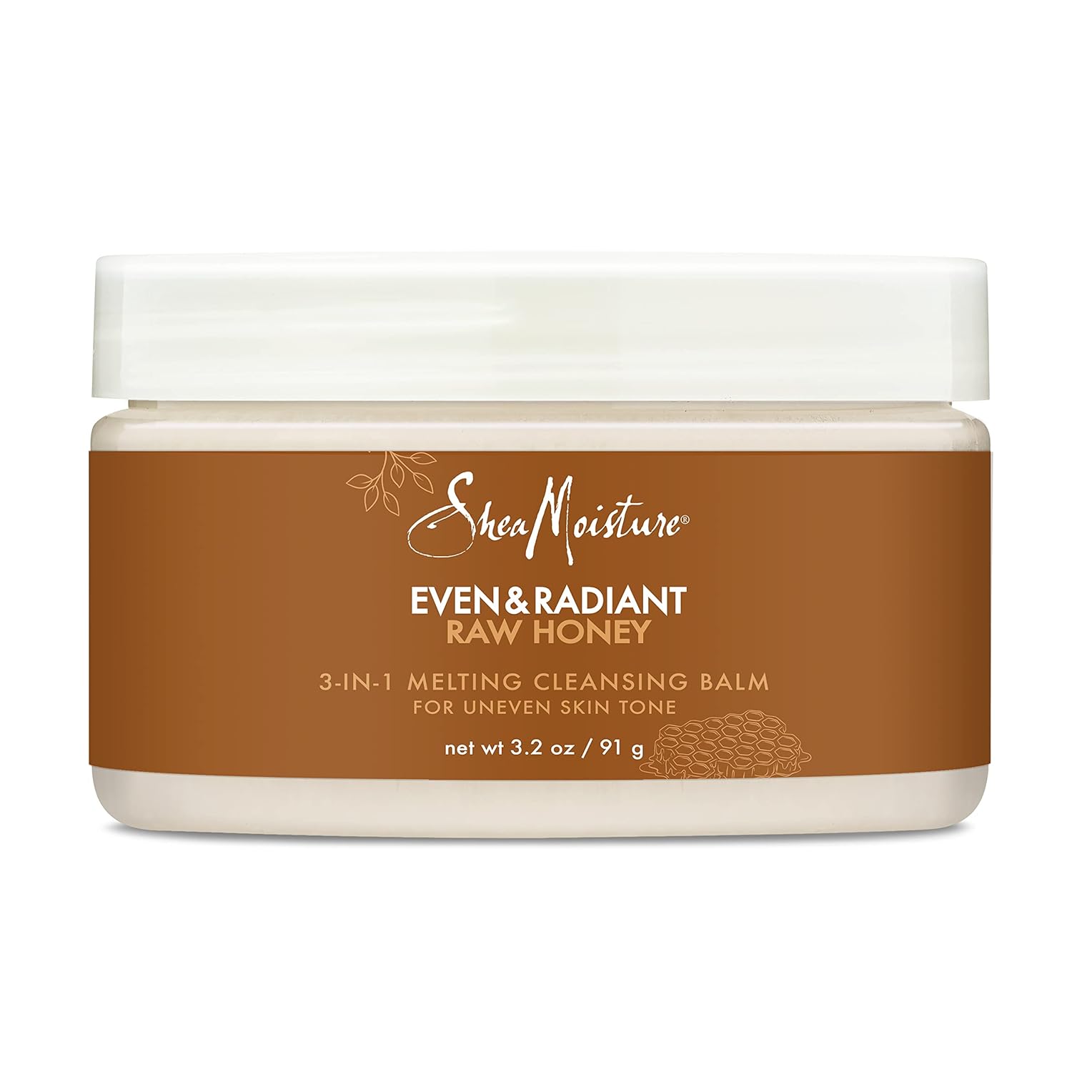 Sheamoisture Even And Radiant Face Cleanser For Uneven Skin Tone And Dark Spots 3-In-1 Cleansing Balm With Raw Honey 3.2 Oz