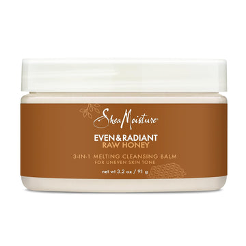 Sheamoisture Even And Radiant Face Cleanser For Uneven Skin Tone And Dark Spots 3-In-1 Cleansing Balm With Raw Honey 3.2 Oz