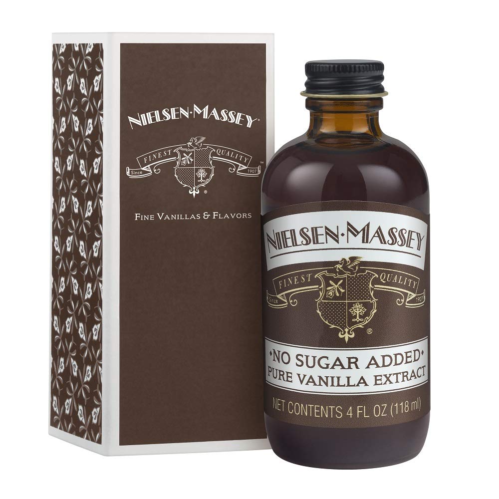 Nielsen-Massey No Sugar Added Pure Vanilla Extract For Baking And Cooking, 4 Ounce Bottle