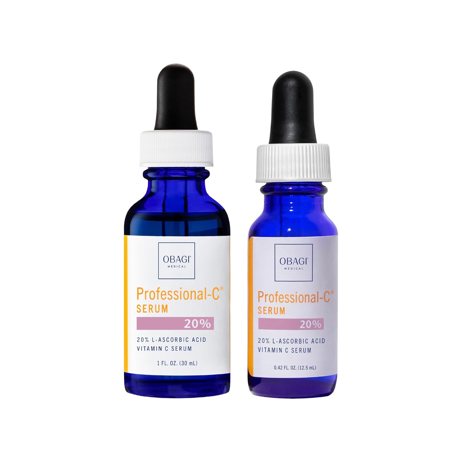 Professional-C Serum 20% Bundle– 20% Vitamin C Serum Helps Brighten And Minimize The Appearance Of Fine Lines & Wrinkles, Includes 1.0 Oz And .45 Fl Oz