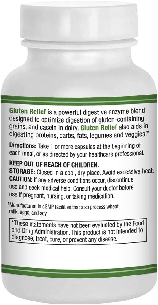 Gluten Relief Plus – 90 Vegetarian Capsules - Gluten Digestion Support – Premium Natural Digestive Enzyme Formula - Contains Dpp-Iv Enzyme Complex – Ast Enzymes