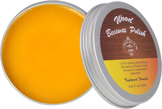 Wood Beeswax Furniture Polish Traditional Beeswax Polish for Wood Furniture, Floors,Wood Doors, Tables, Chairs to Protect & Care,3.38 fl.oz/100ml