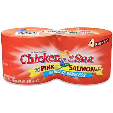 Chicken of the Sea Pink Salmon, Wild-Caught, Skinless & Boneless, 6 Packs of 4-Count 5-Ounce Cans (24 Cans)