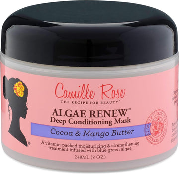 Camille Rose Algae Renew Deep Conditioning Wash Out Hair Mask, For All Hair Types, Nourish And Strengthen, Cocoa And Mango Butter, 240 Ml (Pack Of 1)