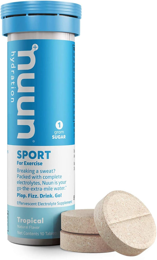 Nuun Sport Electrolyte Tablets for Proactive Hydration, Tropical, 8 Pa