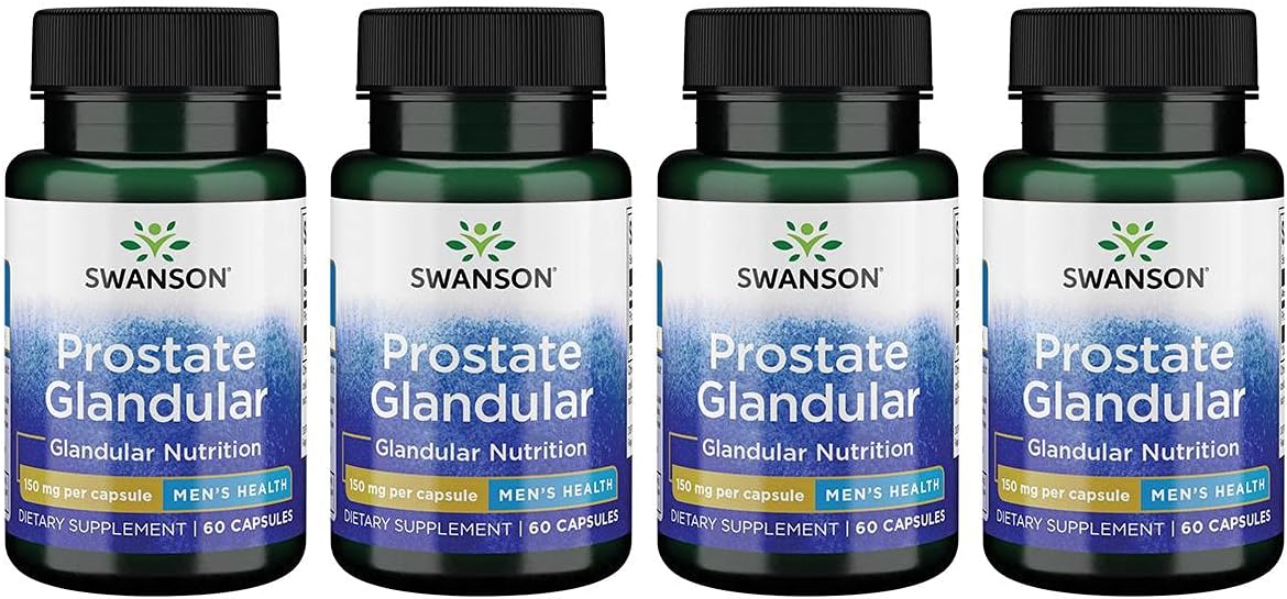 Swanson Raw Prostate Glandular 150 Milligrams 60 Capsules (4 Pack)