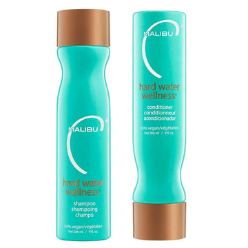 Malibu C Hard Water Wellness Shampoo And Conditioner Duo (9 Oz) - Hydrating Hair Care For Shine & Manageability - Protects From Waterborne Elements That Cause Dry, Damaged Hair