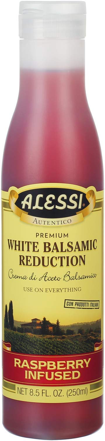 Alessi Balsamic Vinegar Reduction, Autentico from Italy, Ideal on Caprese Salad, Fruits, Cheeses, Meats, Marinades, Raspberry Balsamic (Raspberry Balsamic, 8.5 Fl Oz (Pack of 1))