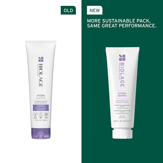 Biolage Hydra Source Conditioning Balm - Conditions, Detangles & Adds Softness, For Dry Hair, Infused With Fermented Aloe & Micro-Filtered Hyaluronic Acid, Vegan & Paraben-Free