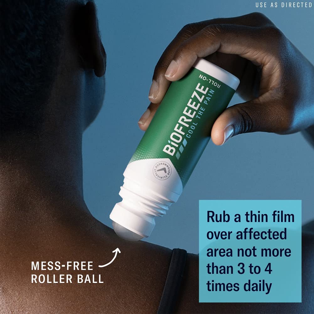 Biofreeze Pain Relief Roll-On, Arthritis Pain Reliver, Knee & Lower Back Pain Relief, Sore Muscle Relief, Neck Pain Relief, FSA Eligible, 2 Pack (3 FL OZ Biofreeze Menthol Roll-On) : Health & Household