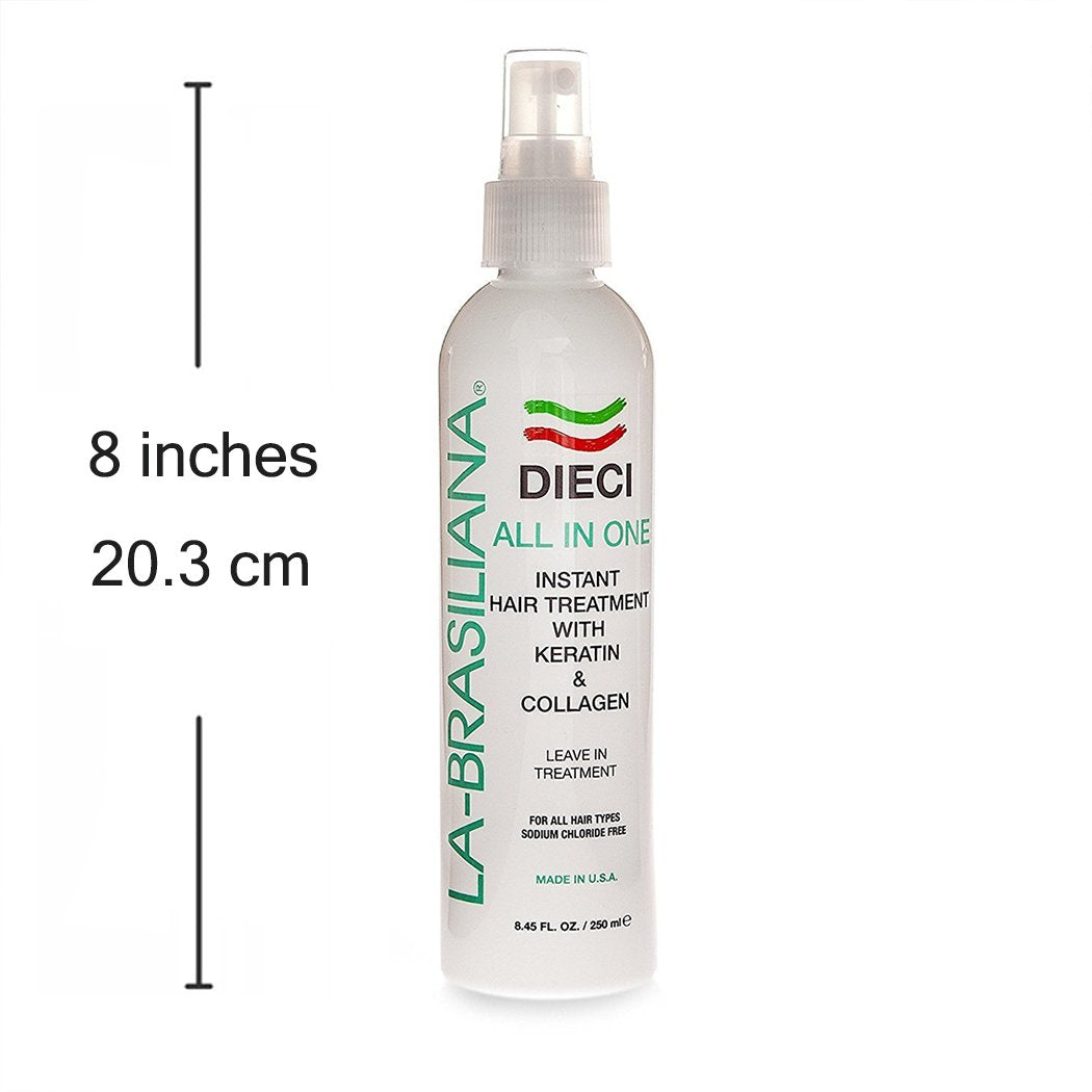 La-Brasiliana Dieci All-In-One Instant Hair Treatment - 8.45 Fl.Oz. : Beauty & Personal Care