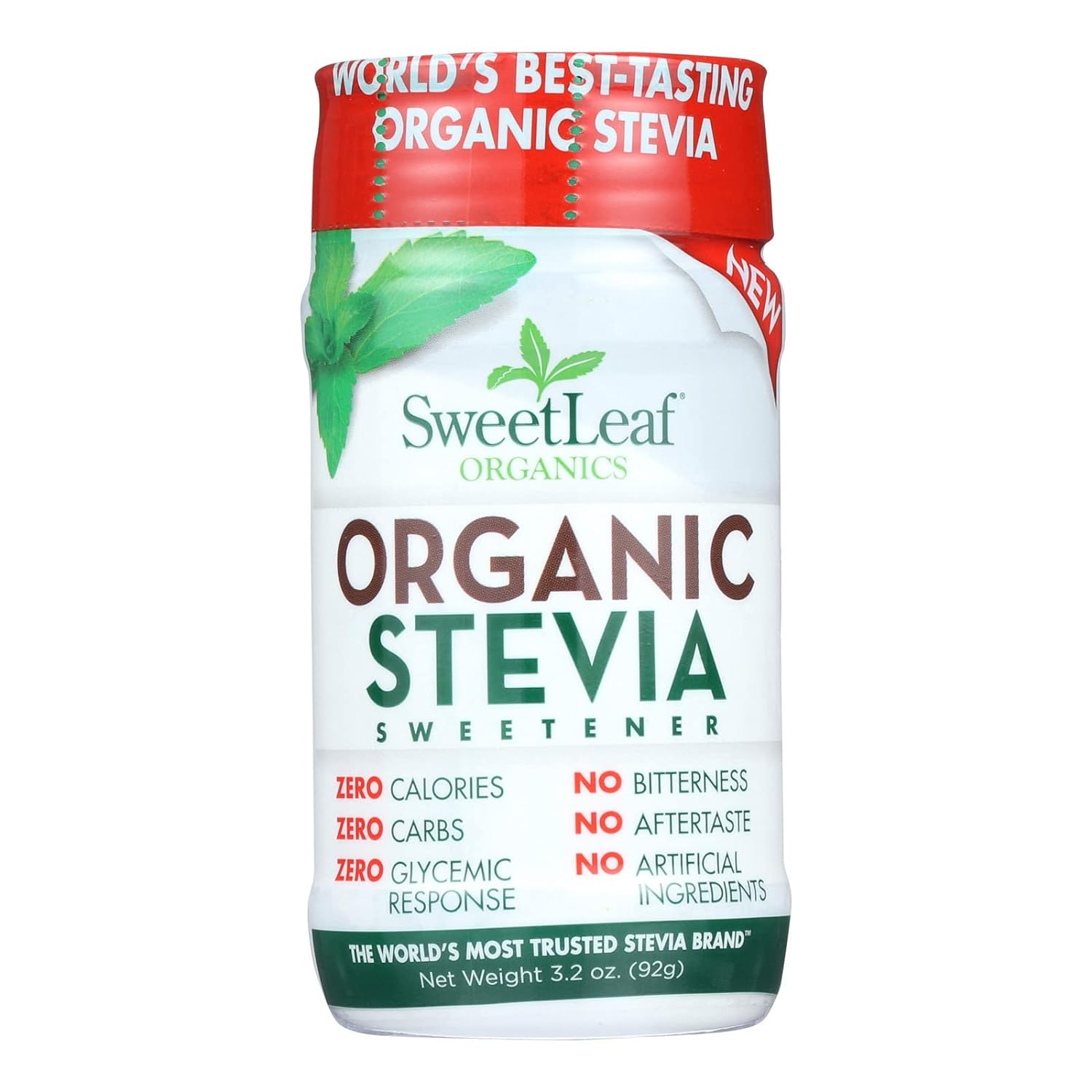 SweetLeaf Organic Stevia Shaker Jar, 230 Servings : Health & Household