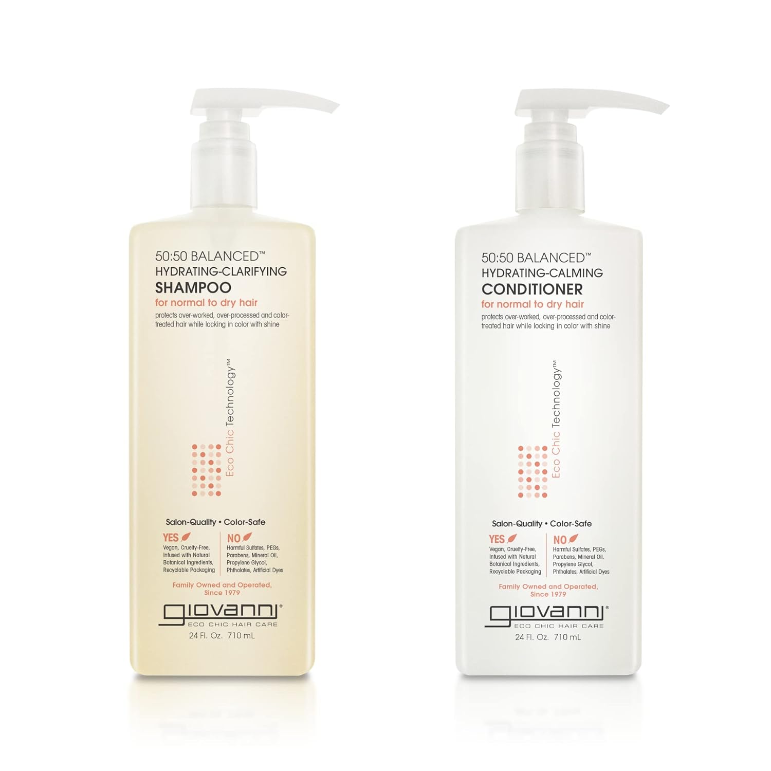 Giovanni 50:50 Balanced Shampoo And Conditioner Set - Clarifying Shampoo For Women & Men, Cleansing For Damaged, Frizzy Hair, Moisturizing Conditioner For Soft, Smooth Hair - 8.5 Fl Oz Each (1 Set)