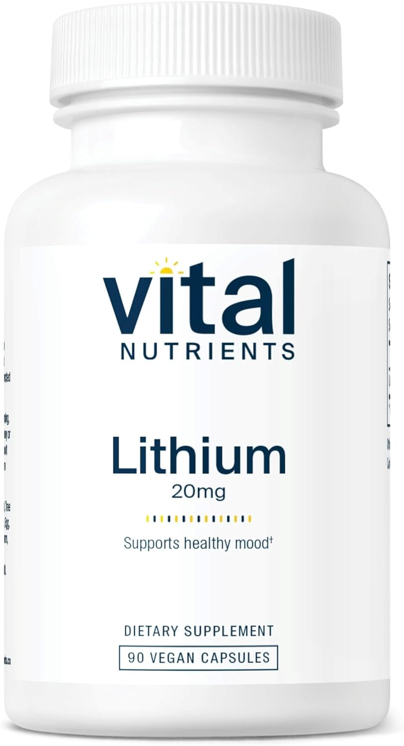 Vital Nutrients Lithium Orotate | Vegan Lithium Supplements For Memory, State Of Mind, And Behavioral Health* | 20Mg | Gluten, Dairy, Soy Free | 90 Capsules