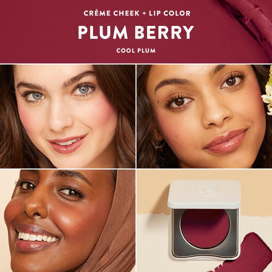 Honest Beauty 2-in-1 Creme Cheek Blush + Lip Color | EWG Verified, Vegan + Cruelty Free | Plum Berry, .1 oz : Beauty & Personal Care