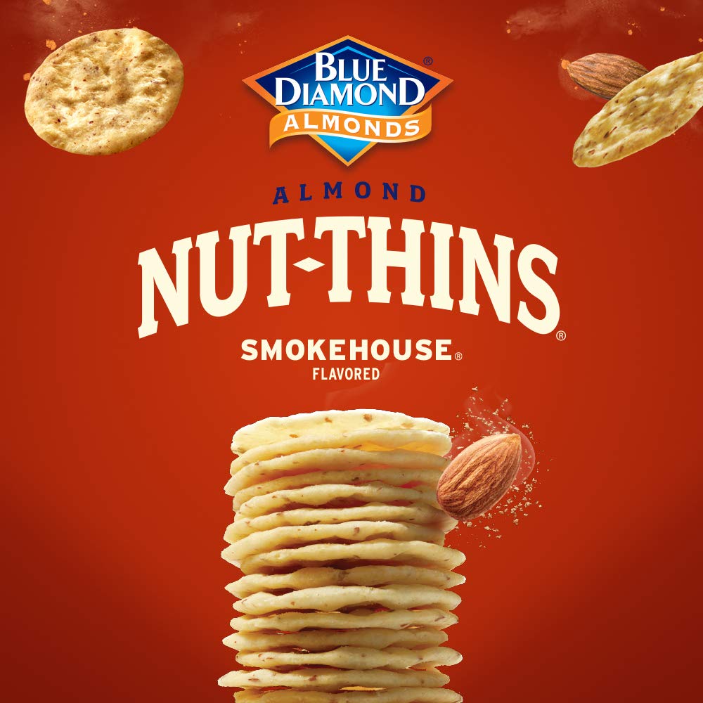 Blue Diamond Almonds Nut Thin Crackers Crisps, Smokehouse, 4.25 Oz