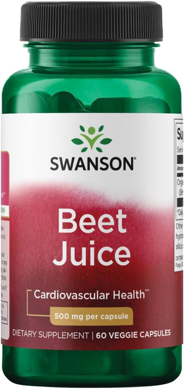 Swanson Made With Organic Beet Juice Freeze Dried 500 Milligrams 60 Veg Capsules