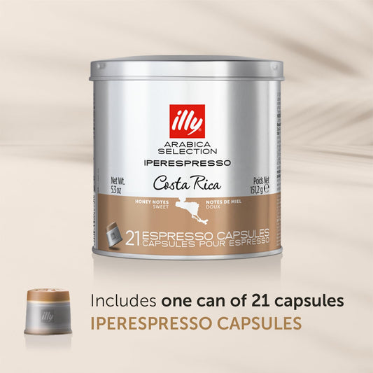 Illy Coffee, Arabica Selection Costa Rica Espresso Capsules, Single Origin, For Brewing With Iperespresso Capsule Machines, 21 Count (Pack Of 1)
