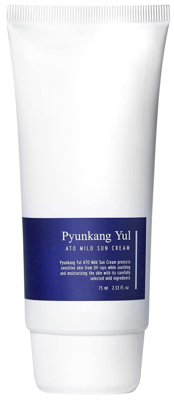 Pyunkang Yul Ato Mild Sun Cream- Hybrid Sunblock Spf 50 Broad Spectrum Safe Protection For Delicate, Sensitive Skin|No White Cast, Fragrance Free, Oil Free Sunscreen, Face Moisturizer, 2.53 Fl.Oz