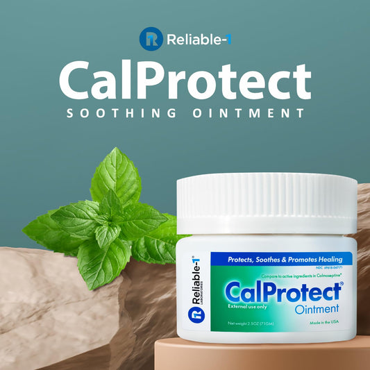 CalProtect Anti-Rash Moisturizing Ointment (2.5oz, Jar) Reliable-1 Laboratories Adult Diaper Incontinence - Skin Barrier Soothing Repair And Relief For Men & Women