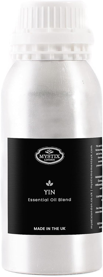 Mystix London | Yin Essential Oil Blend 1Kg | Lemon | Eucalyptus | Lavender | Rose Geranium | Ylang Ylang | Calming Aromatherapy Oil | Floral Citrus Scent | For Diffusers & Massage | Vegan, Gmo Free
