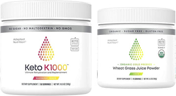 Hi-Lyte Organic Wheatgrass Juice Powder With Kamut | 75 Servings Keto K1000 Electrolyte Powder | Hydration Supplement Drink Mix | 50 Servings