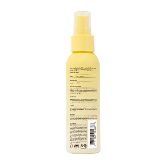 Sun Bum Hair Lightener Spray - For Blonde To Medium Brown Hair Types - Uv Protecting - Enriched With Pineapple And Meyer Lemon - Vegan - 4 Oz