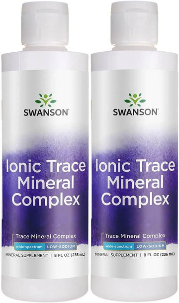 Swanson Concentrace Trace Mineral Drops 8Oz-Complete Mineral Complex For Energy, Hydration, & Electrolyte Balance Over 72 High Absorption Ionic Minerals Such As Magnesium, Potassium, Calcium (2 Pack)