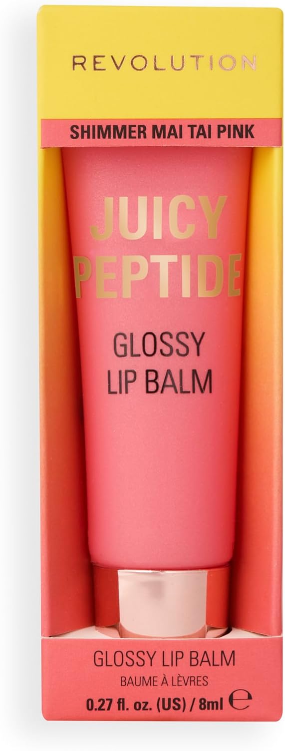 Revolution Juicy Peptide Lip Balm, Hydrating & Nourishing Formula with Peptides, Squalane & Vitamin E, Vegan & Cruelty-Free, 8ml, Shimmer Mai Tai Pink : Amazon.co.uk: Beauty