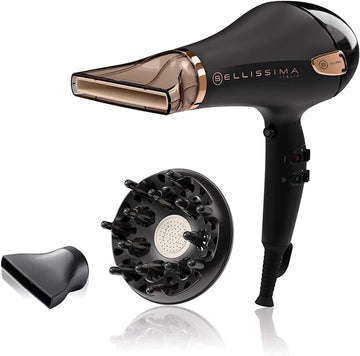 Bellissima My Pro Ceramic P5 3800 Professional Hair Dryer For Soft And Shiny Salon Worthy Hair, 2300 W, Ceramic Technology, Precision Nozzle, Diffuser, Ion Technology Equipped With Uk Plug