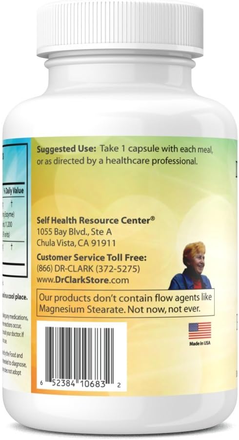 Dr. Clark Pancreatin And Lipase Enzyme Supplement, 500Mg, 100 Gelatin Capsules : Health & Household