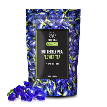 Blue Tea - Butterfly Pea Flower Tea - 8.82 Oz - 250+ Cups | Super Anti-Oxidant | Flower Based - Herbal Tea - Caffeine Free - Farm Fresh - No Preservatives - Vegan - Detox Tea | Zipper Pack