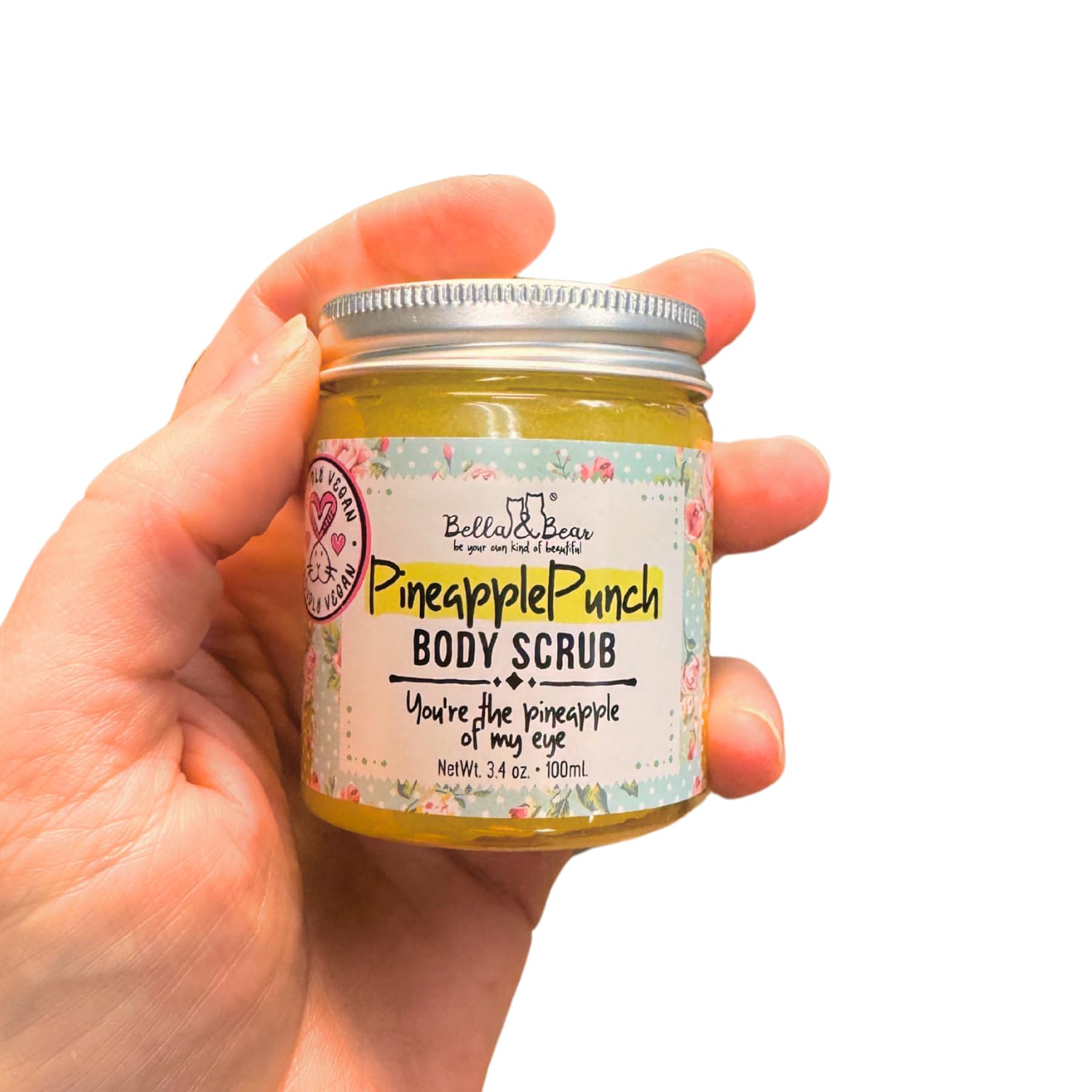 Bella & Bear Pineapple Body Scrub Exfoliator - Vegan Travel Size (3.4Oz) : Beauty & Personal Care