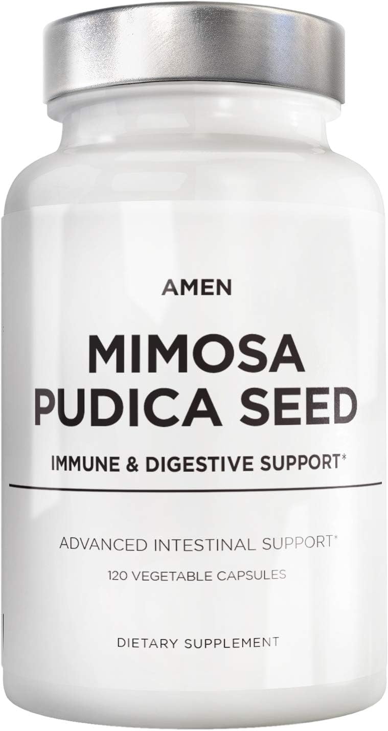 Organic Mimosa Pudica Seeds Capsules, 2 Month Supply, Vegan Mimosa Pudica Seed Plant Supplement - Mimosine Sensitive Plant Pills - Fat Soluble Dietary Supplement - Non-GMO & Vegan - 120 Capsules