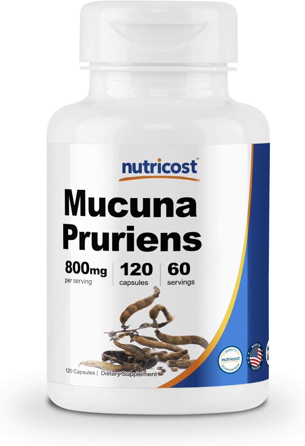 Nutricost Mucuna Pruriens 400Mg, 120 Capsules - 800Mg Per Serving, Veggie Caps, From Mucuna Pruriens Seed