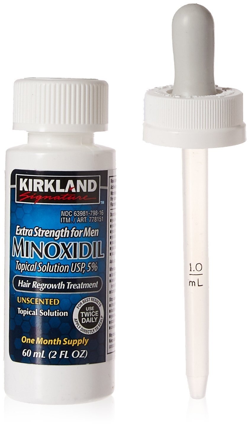 Minoxidil for Men 5% Extra Strength Hair Regrowth for Men IgxIvc, 2 Month Supply by Kirkland Signature, 2 Pack (2 oz Bottle) : Beauty & Personal Care