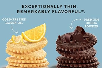 Dewey'S Bakery Meyer Lemon & Brownie Crisp Moravian Style Thin Cookies Duo Pack | No Artificial Flavors, Synthetic Colors Or Preservatives | Baked In Small Batches | 9Oz (Pack Of 2)