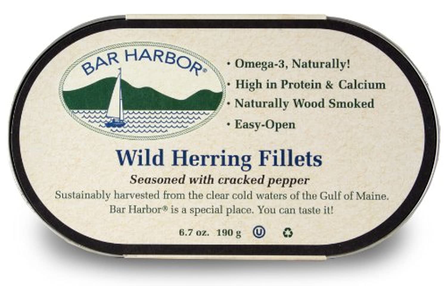 Bar Harbor All Natural Smoked Herring Cracked Pepper oz, 6.7 Ounce