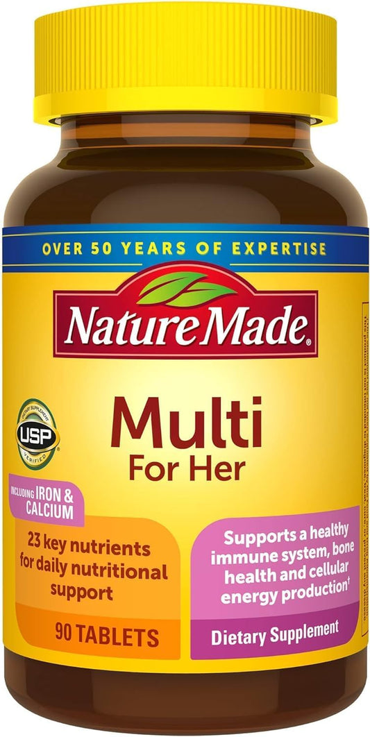 Nature Made Multivitamin For Her, Womens Multivitamin For Daily Nutritional Support, Multivitamin For Women, 90 Tablets, 90 Day Supply (Pack Of 3)