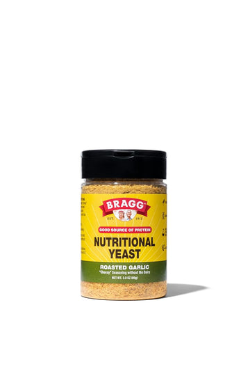 Bragg Premium Nutritional Yeast Seasoning - Vegan, Gluten Free – Good Source Of Protein & Vitamins – Nutritious Savory Parmesan Cheese Substitute (Roasted Garlic, 3.0 Ounce (Pack Of 1))