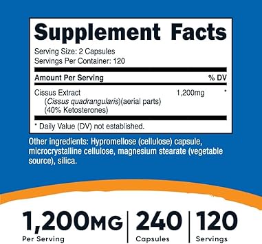 Nutricost Cissus Quadrangularis (1200mg) 240 Capsules - Gluten Free, Non-GMO, and Vegetarian Friendly