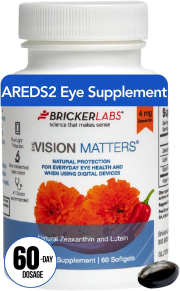 Bricker Labs Vision Matters Eye Health Vitamins, Natural Lutein Floraglo And Zeaxanthin, Help Protect Vision Health From Aging, And Digital Blue Light, 60 Softgels