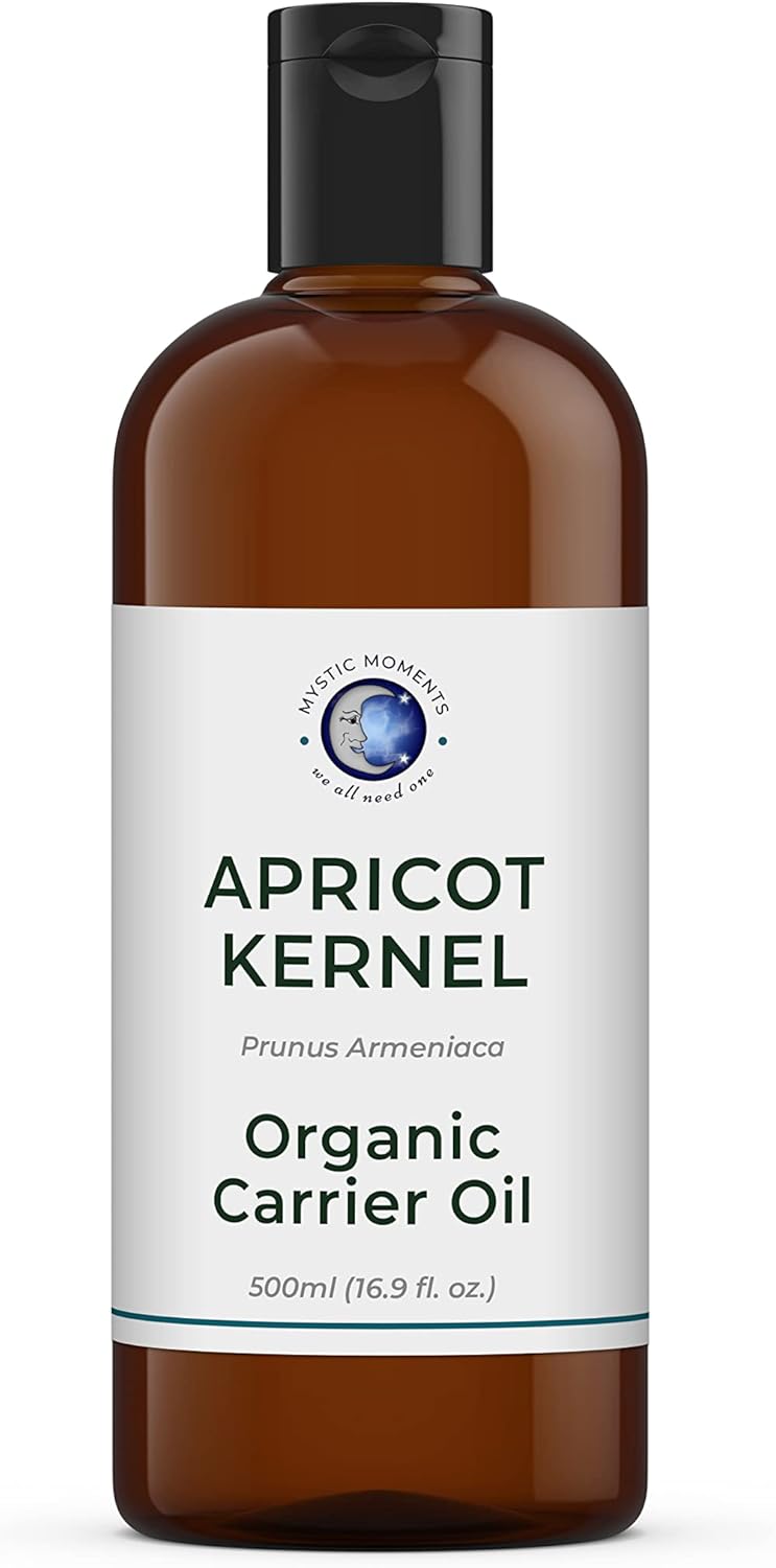 Mystic Moments | Organic Apricot Kernel Carrier Oil 500Ml - Pure & Natural Oil Perfect For Hair, Face, Nails, Aromatherapy, Massage And Oil Dilution Vegan Gmo Free