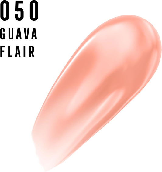 Max Factor 2000 Calorie Lip Glaze Guava Flair, Full Shine Lip Gloss, Nourishing With Hyaluronic Acid & Squalane, Instant Plump, Non-Sticky, Vanilla-Milk Scent, Fuller Looking Lips