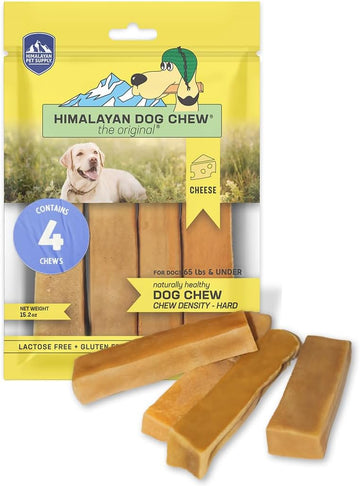 Himalayan Dog Chew Premium Yak Cheese Himalayan Dog Chews, Cheese, 4 Xl/Large Treats, 3.3 Oz, Dog Treats Large Breed, All Natural, Long Lasting Dog Chews For Aggressive Chewers, Dogs Under 65 Lbs