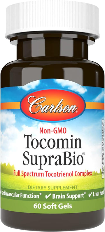 Carlson - Tocomin SupraBio, Bio-enhanced Tocotrienol Complex, Supports Healthy Brain & Cardiovascular System, 60 soft gels