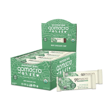 Gomacro Macrobar Mini Organic Vegan Snack Bars - Mint Chocolate Chip (0.90 Ounce, 24 Count)